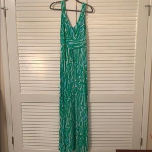 Lilly Pulitzer Green and White Maxi Dress